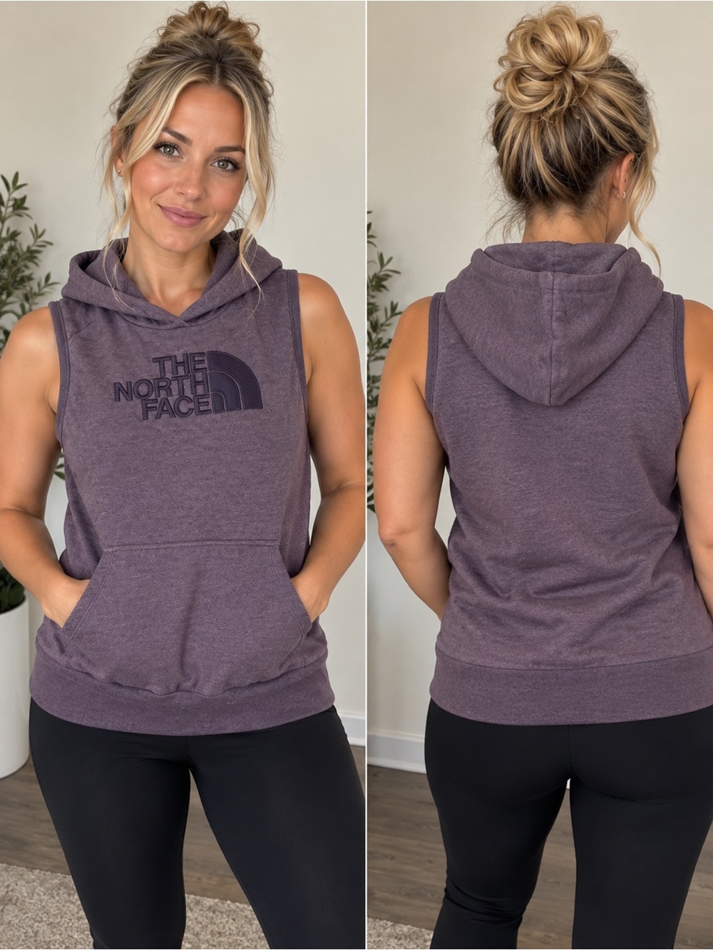 The North Face Women's  large Sleeveless Hooded Tank - Plum